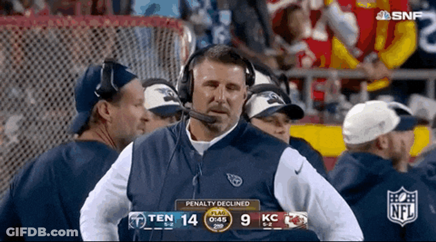 Tennessee Titans Coach Mike Vrabel Head Shaking GIF