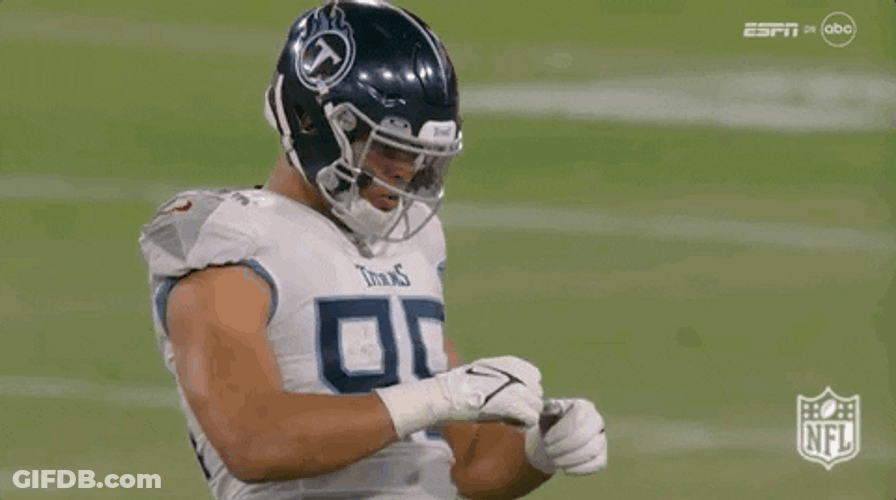 Tennessee Titans Rashad Weaver Tapping His Helmet GIF