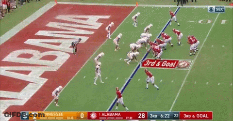 Tennessee Vs Alabama Football Score 28-28 GIF