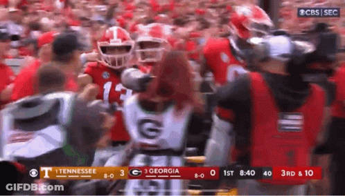 Tennessee Vs Georgia Football Game On CBS GIF