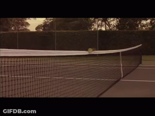 Tennis Ball Hitting Net GIF