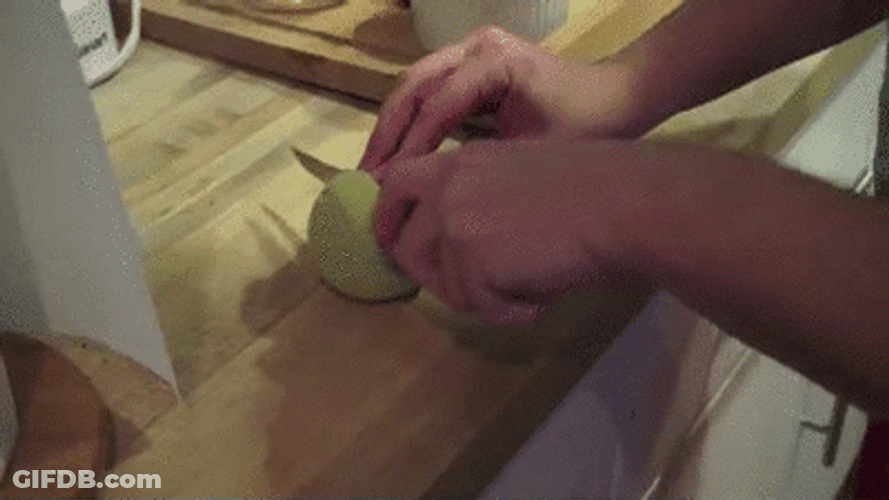 Tennis Ball Knife Slice GIF