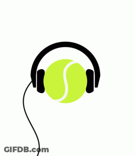 Tennis Ball With Headphones GIF