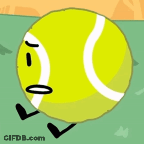 Tennis Ball With Legs And Face GIF