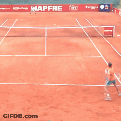 Tennis Court With Mapfre Advertisement GIF