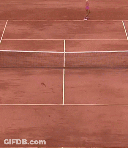 Tennis Court With Perrier Ad GIF