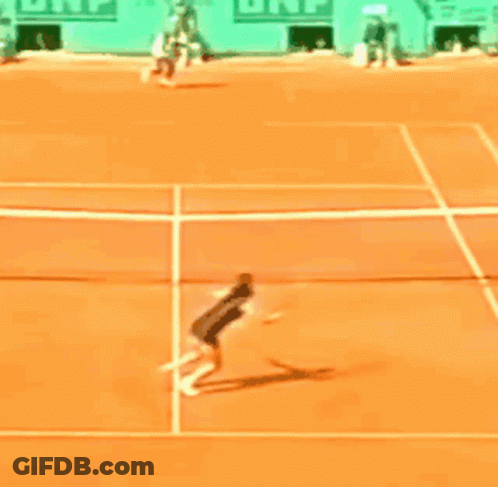 Tennis Game With BNP Sign In Background GIF
