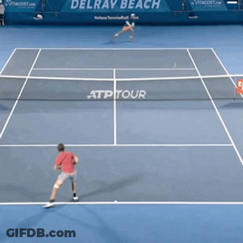 Tennis Match At Delray Beach Court GIF