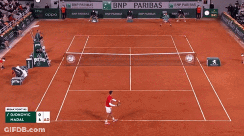 Tennis Match Djokovic Vs Nadal With BNP Paribas Ads GIF
