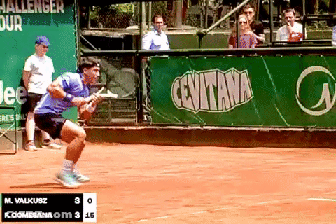 Tennis Match In Front Of Ceuvitana Sign GIF