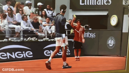 Tennis Match In Front Of Emirates Advertisement GIF