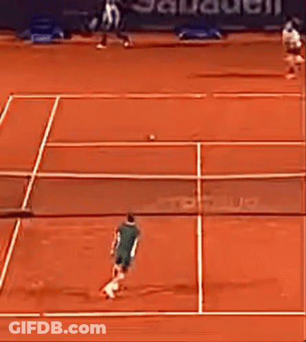 Tennis Match On Clay Court GIF