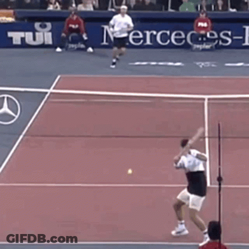 Tennis Match On Mercedes-Benz Court GIF