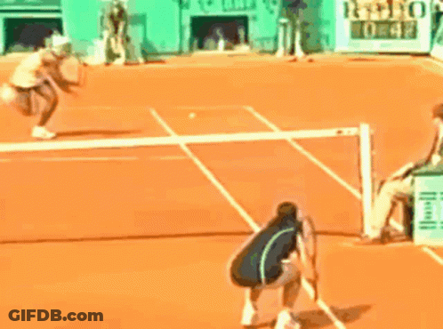Tennis Player About To Hit Ball GIF