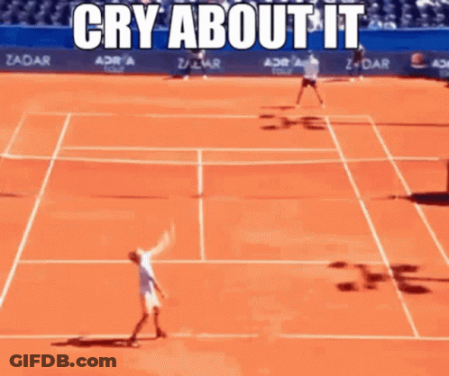 Tennis Player Hitting Ball Cry About It GIF