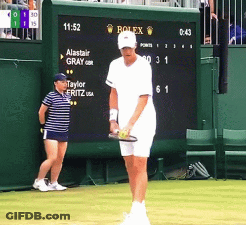 Tennis Player Holding Racquet GIF