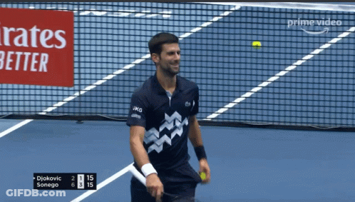 Tennis Player Holding Tennis Ball At Emirates Better Sign GIF