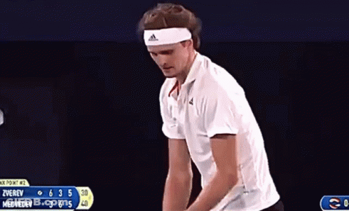 Tennis Player In Adidas Headband Playing Match GIF