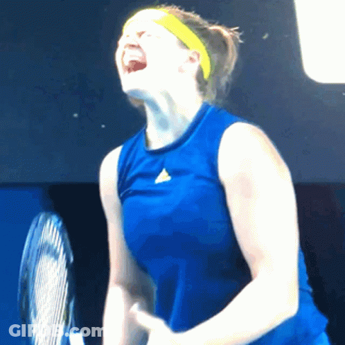 Tennis Player In Blue Adidas Tank Top GIF