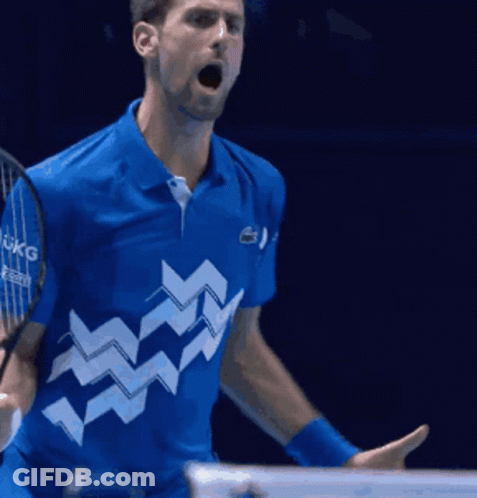 Tennis Player In Blue Shirt UKG GIF