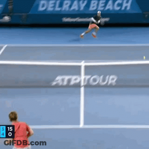 Tennis Player Jumping At Delray Beach Tournament GIF