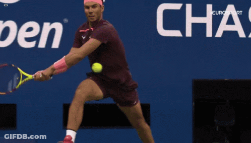 Tennis Player Swinging Racket GIF