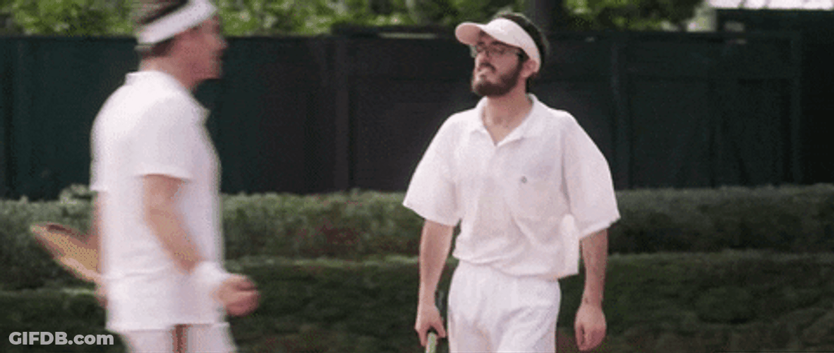 Tennis Players Chest Bump GIF
