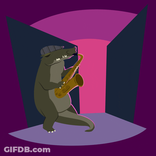 Tenor Music Alligator Playing Saxophone GIF