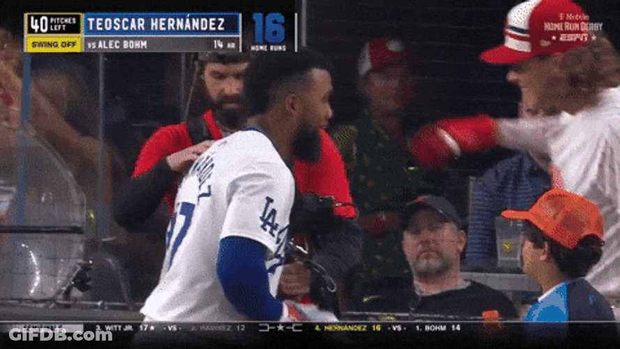 Teoscar Hernandez Greets With Other Team GIF