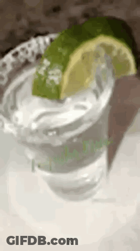 Tequila Shot With Lime Slice GIF