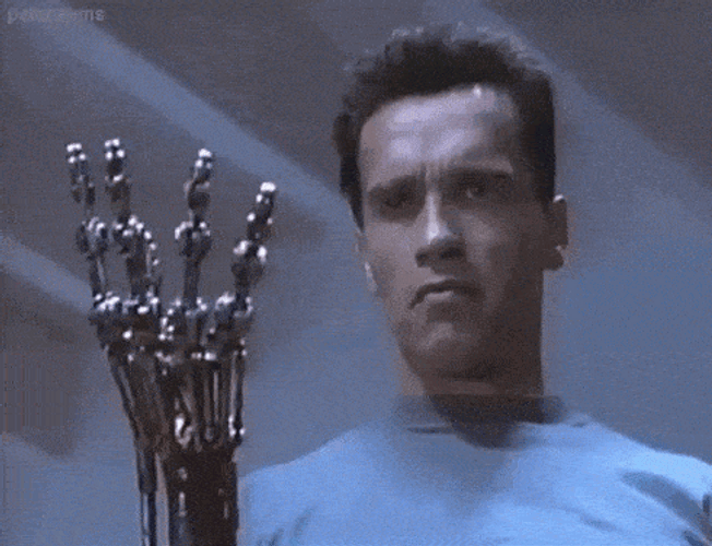 Terminator Arnold Schwarzenegger Robotic Hands GIF