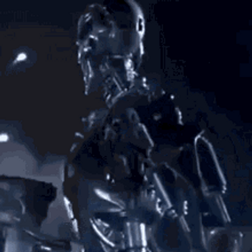 Terminator Robot Turn Around GIF