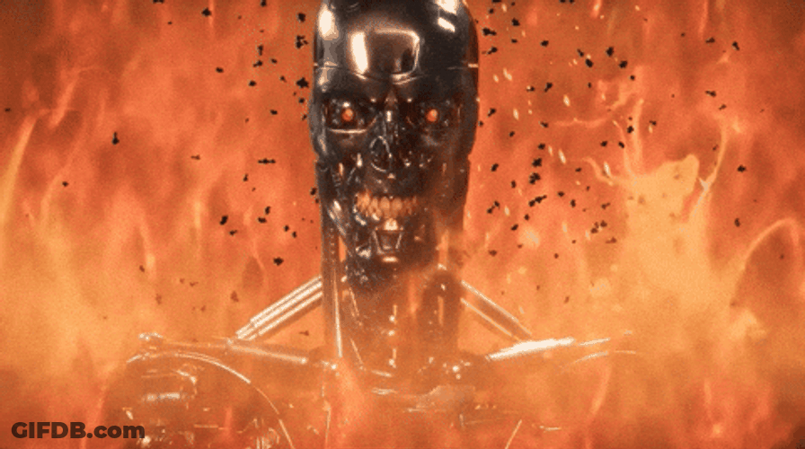 Terminator Skynet Engulfed In Flames GIF