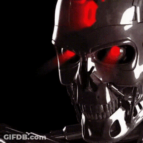 Terminator Skynet Face Blinking Red Eyes GIF