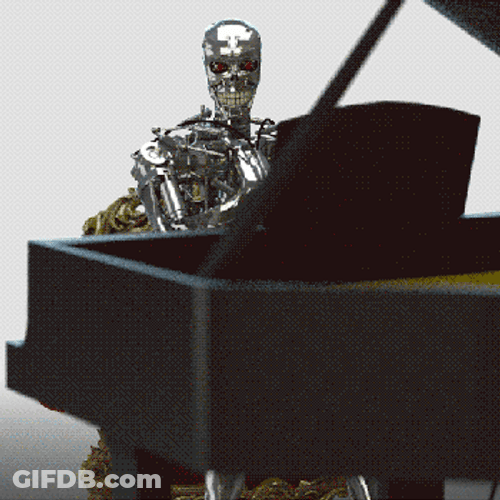 Terminator Skynet Playing The Piano GIF