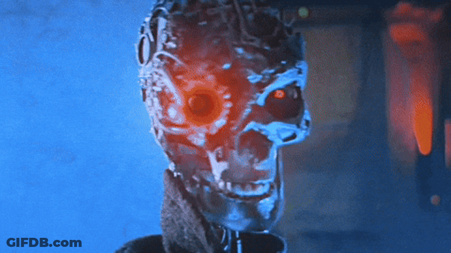Terminator Skynet With Damaged Face GIF