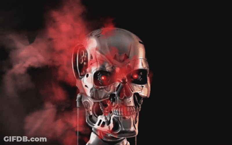 Terminator Skynet With Red Smoke GIF
