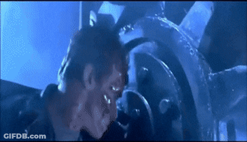 Terminator Stuck In Machine GIF