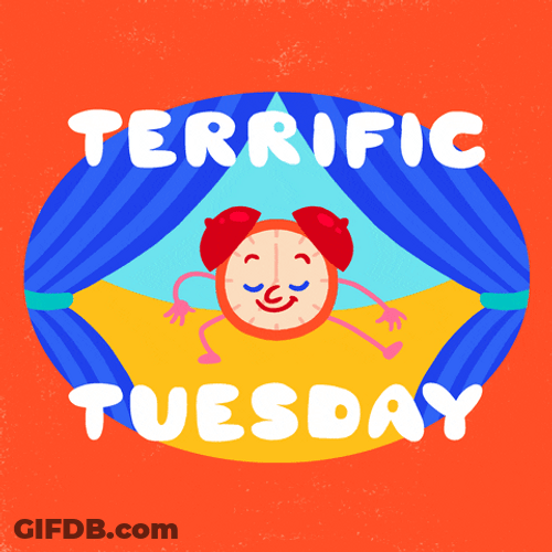 Terrific Tuesday Bouncing Adorable Clock GIF