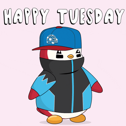 Terrific Tuesday Jumping Pudgy Penguin GIF