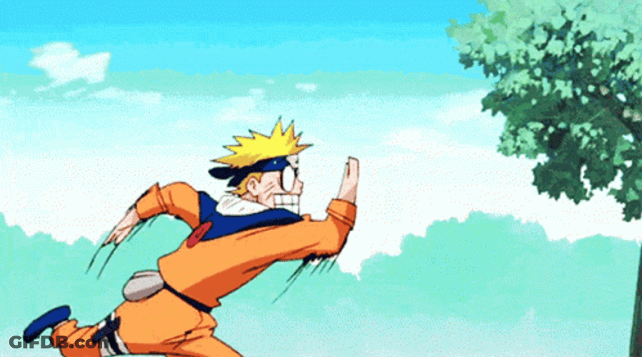 Terrified Naruto Running GIF
