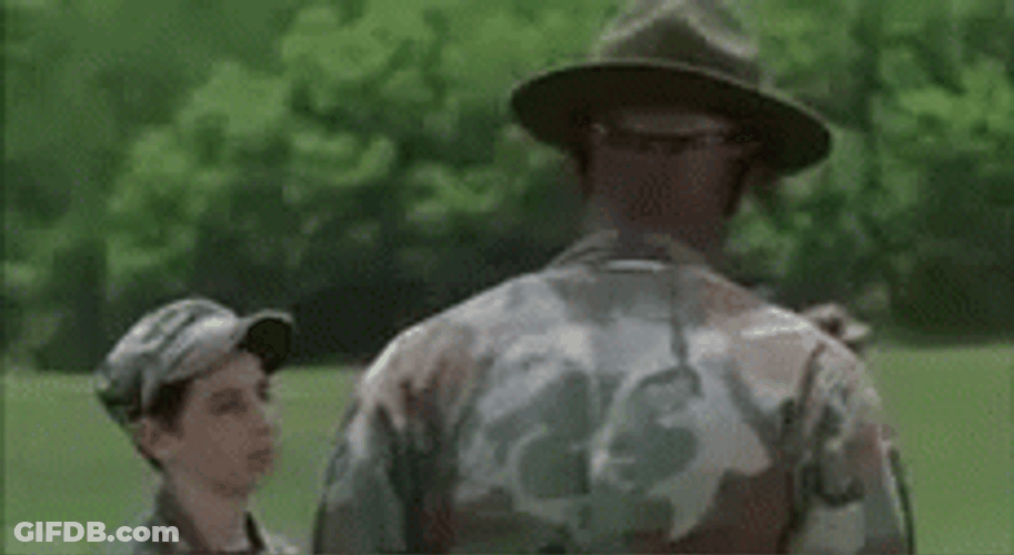 Terrifying Major Payne Steely Glare GIF
