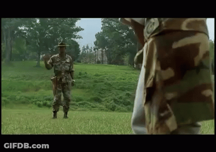 Terrifying Major Payne Walking Towards Kid GIF