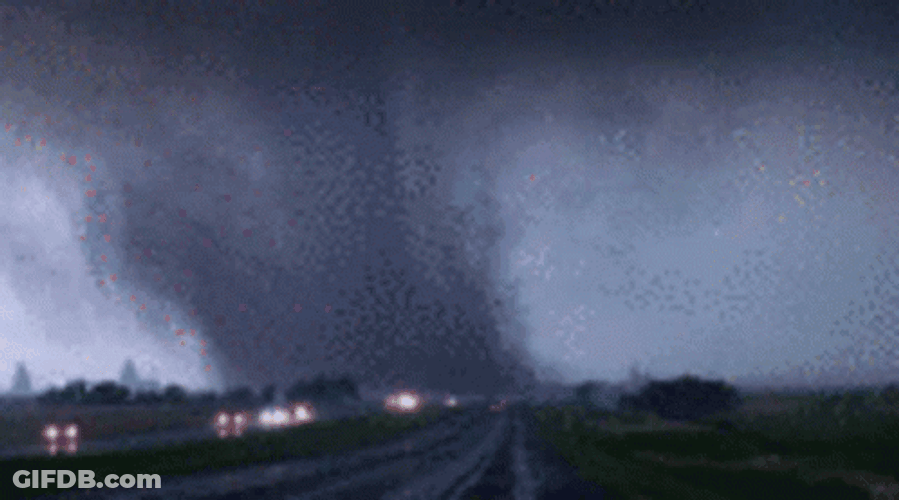 Terrifying Massive Twister Rampaging GIF