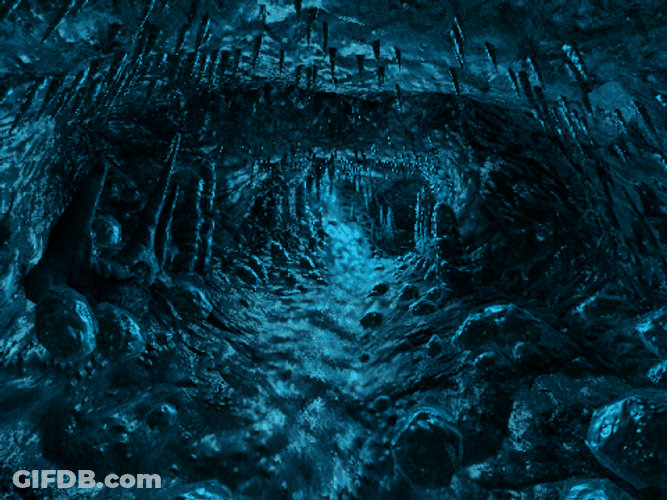 Terrifying Wet Damp Dark Goblin Cave GIF