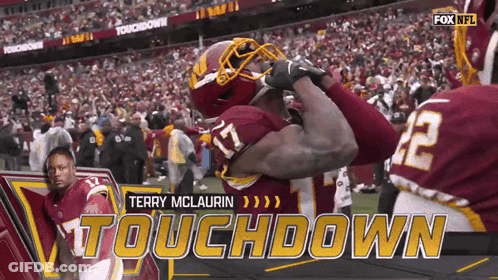 Terry Mclaurin Congratulated By Teammates GIF