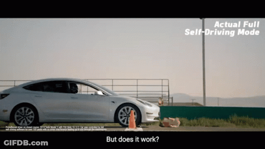 Tesla Actual Video Self Driving Mode GIF