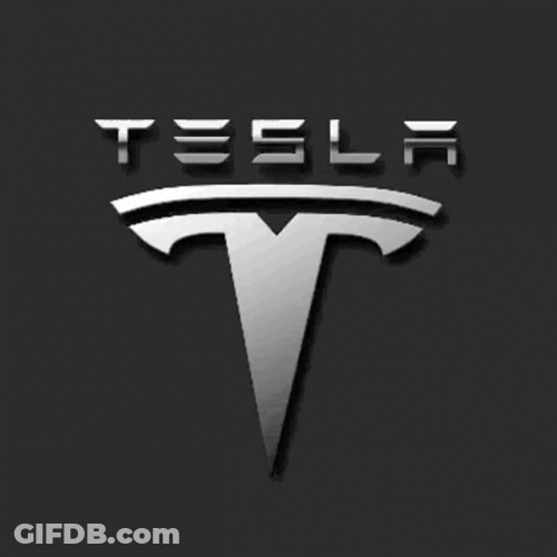 Tesla Logo Guy Popping Up GIF
