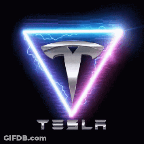 Tesla Logo Lightning Design GIF