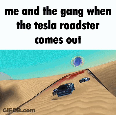 Tesla Roadster Going Down A Hill In Video Game GIF